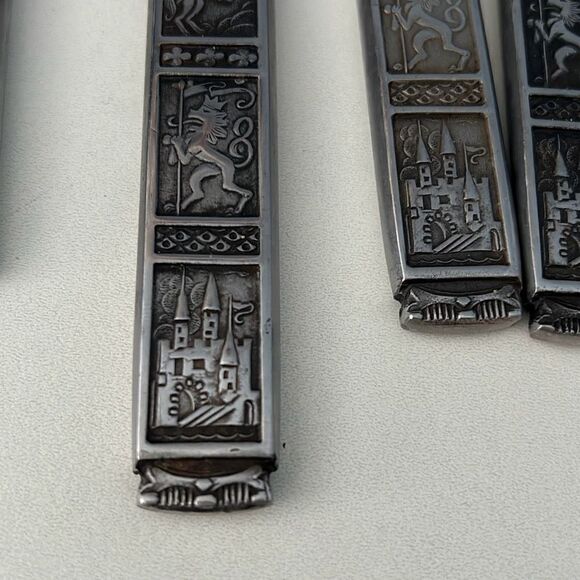 Nasco Crusader Stainless Steel Knives Medieval Set of 6 - Picture 5 of 6